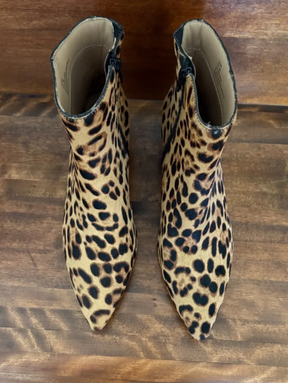 Rachel Zoe Leopard Pointed Toe Kitten Heel Ankle Boots Office Siren Mob Wife 7